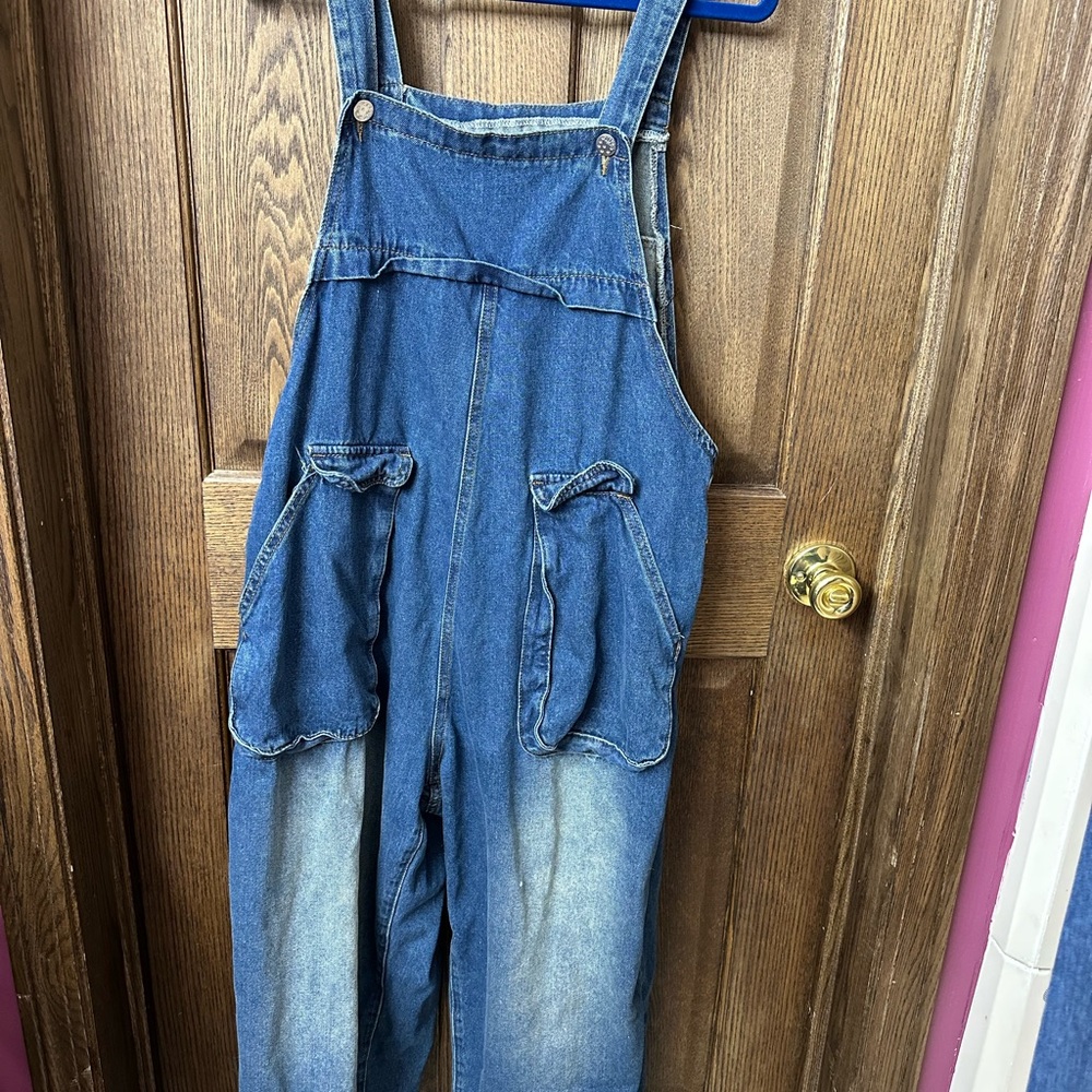 Shein Curve Blue Denim Overalls 2x